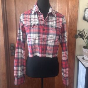 Abercrombie & Fitch Red and White Button Down Shirt
